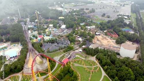 Stock video theme park Kings Dominion 4k 2024 Summer vacation destination