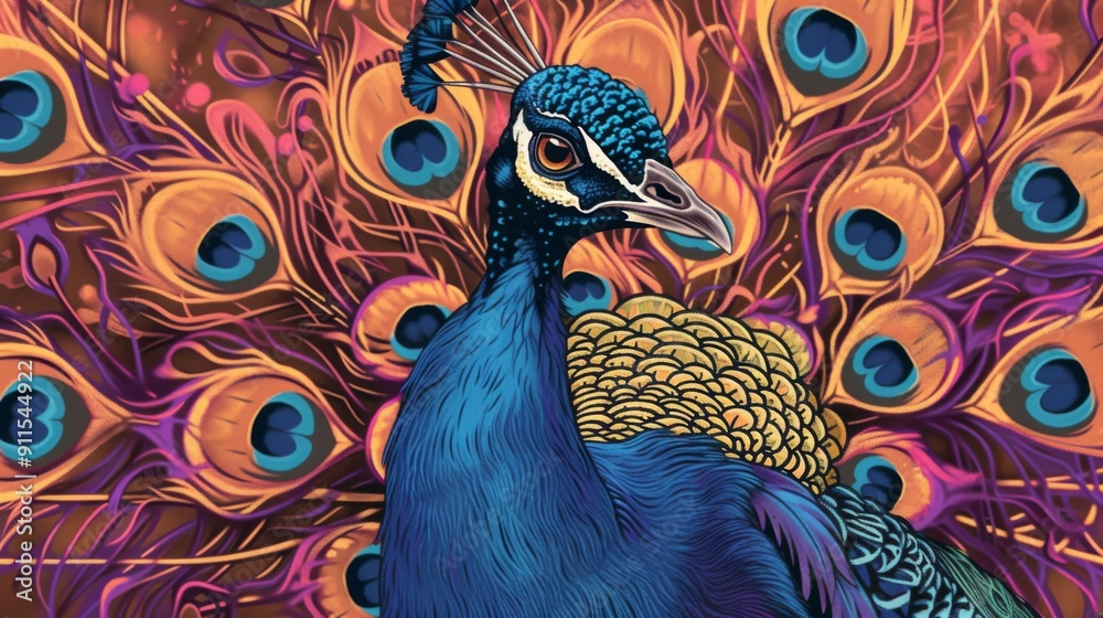 Fototapeta premium Illustration of a peacock