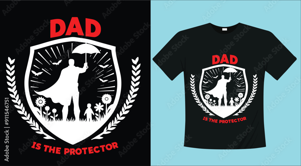dad is the protector calligraphy typography t-shirt design dad is the protector calligraphy typography t-shirt design