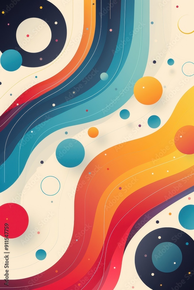 Obraz premium Abstract Rainbow Vector Art Background With Colorful Circular Elements