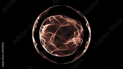 Background abstract glowing sphere, loop animation