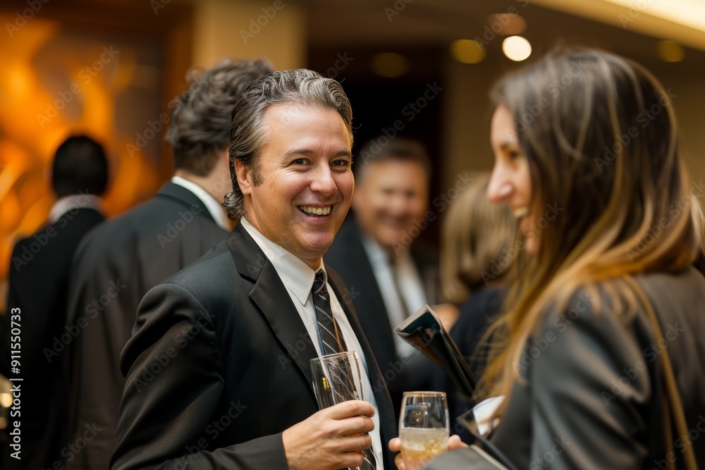 People in Business Attire Having Fun at Business Social Event People in Business Attire Having Fun at Business Social Event
