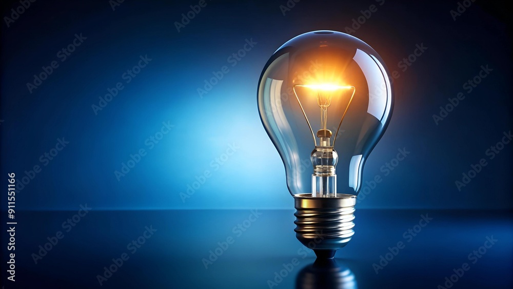 Glowing Orb of Innovation: A Minimalist Light Bulb Against a Deep Blue Canvas AI Generated Glowing Orb of Innovation: A Minimalist Light Bulb Against a Deep Blue Canvas AI Generated