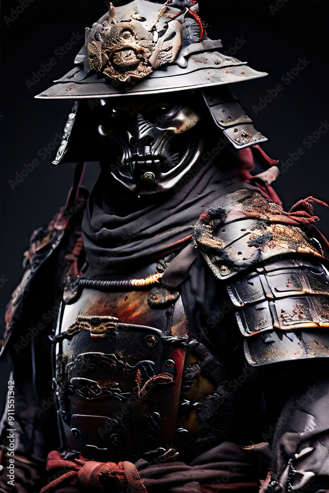 Ghost Samurai, samurai warrior bound by a ghostly curse, wearing shabby samurai armor highly detailed Ghost Samurai, samurai warrior bound by a ghostly curse, wearing shabby samurai armor highly detailed