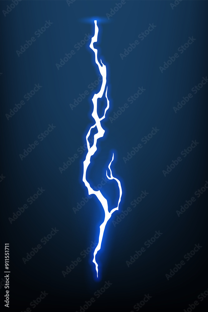 Lightning animation with sparks. Electricity thunderbolt danger, light electric powerful thunder. Bright energy effect, illustration