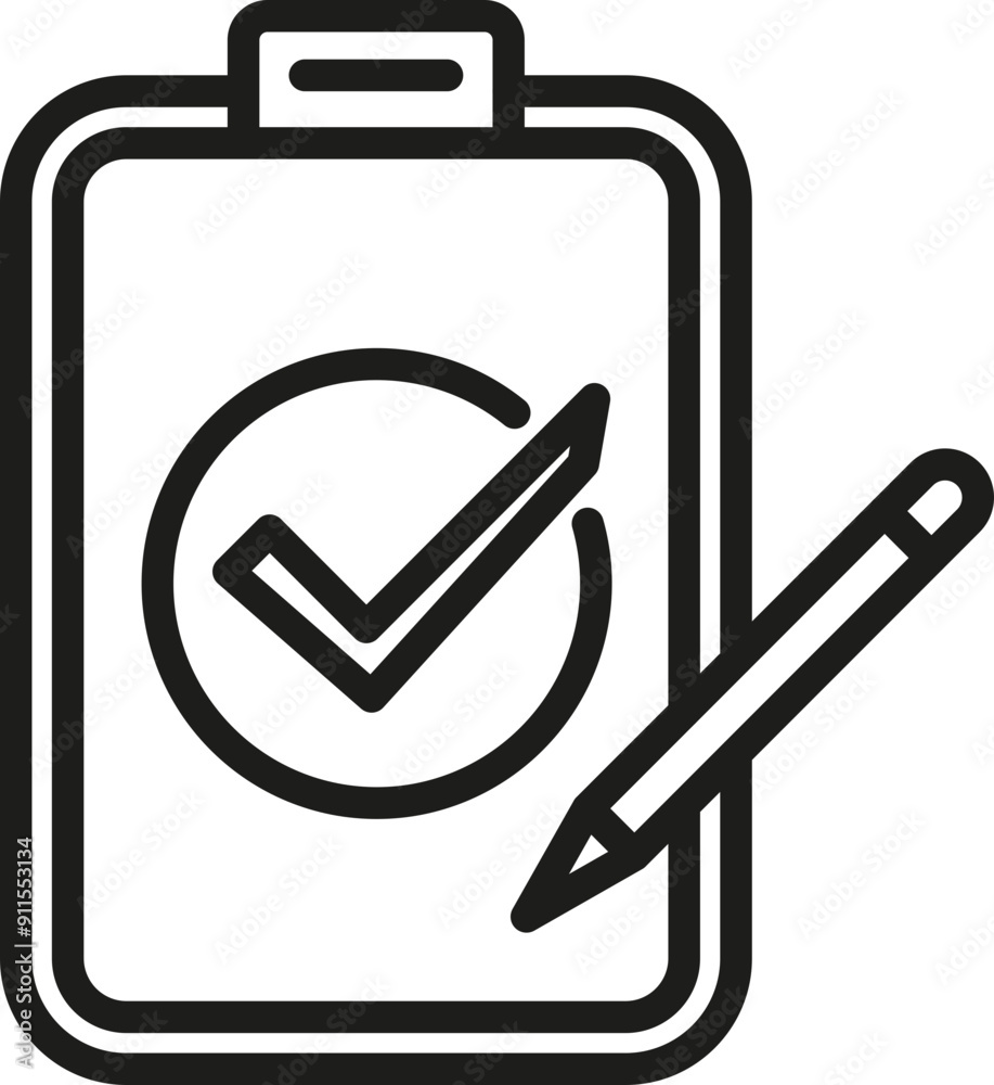 Task icon. Success sign. Linear style. Task icon. Success sign. Linear style.