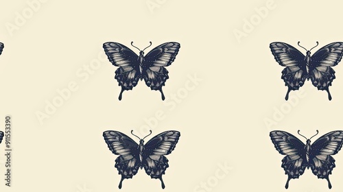 Wallpaper Mural simple butterfly pattern Torontodigital.ca
