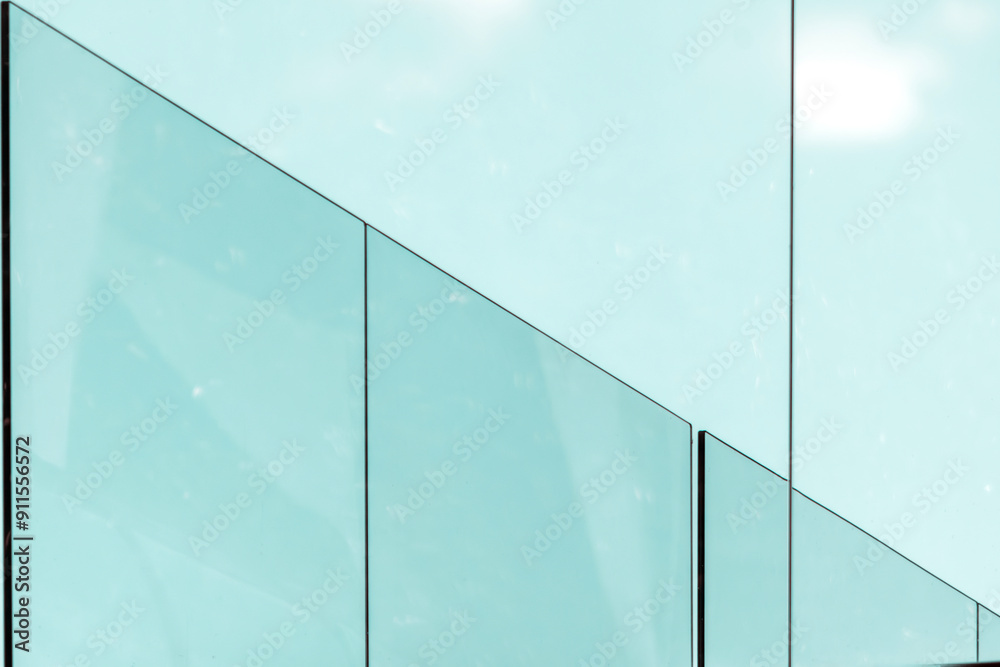 custom made wallpaper toronto digitalA modern glass building with transparent panels reflecting the sky, designed in a minimalist style