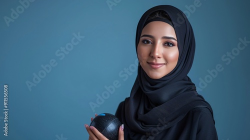 Portrait of a Woman in a Black Hijab