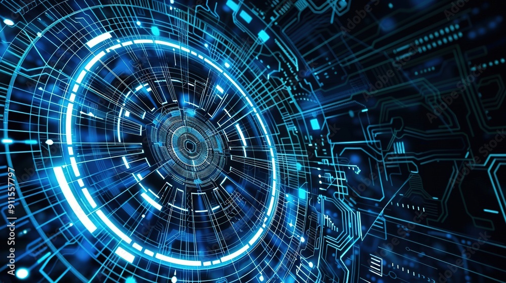 abstract technology circle with circuit background abstract technology circle with circuit background