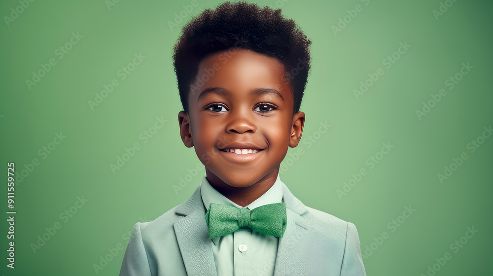 Portrait of a happy serious, gloomy, not cheerful Afro-American boy child with perfect skin, light green background, banner. Portrait of a happy serious, gloomy, not cheerful Afro-American boy child with perfect skin, light green background, banner.