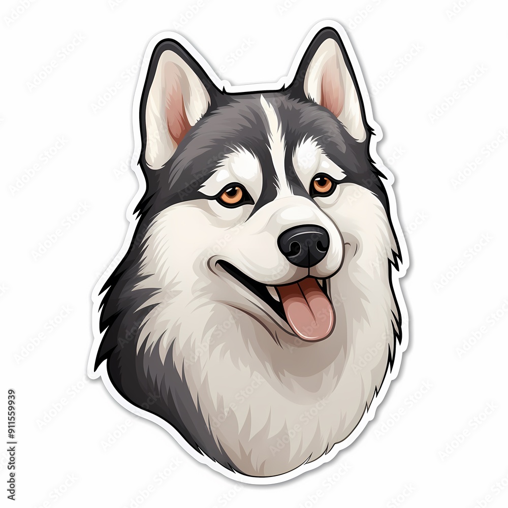 A charming and friendly Husky illustration perfect for gifts, décor, branding, and various commercial uses. A charming and friendly Husky illustration perfect for gifts, décor, branding, and various commercial uses.