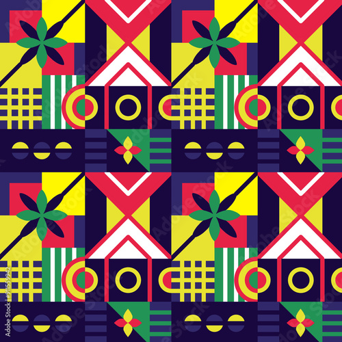 Flat poster illustration with colorful theme 