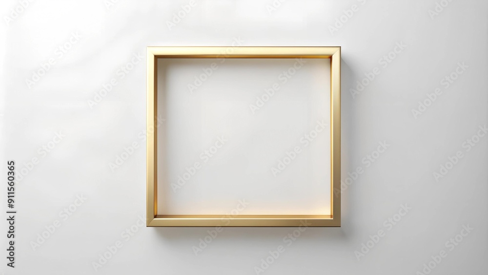 Golden Gleam: A Minimalist Abstract Composition with a Gold Square Frame Generative AI Golden Gleam: A Minimalist Abstract Composition with a Gold Square Frame Generative AI