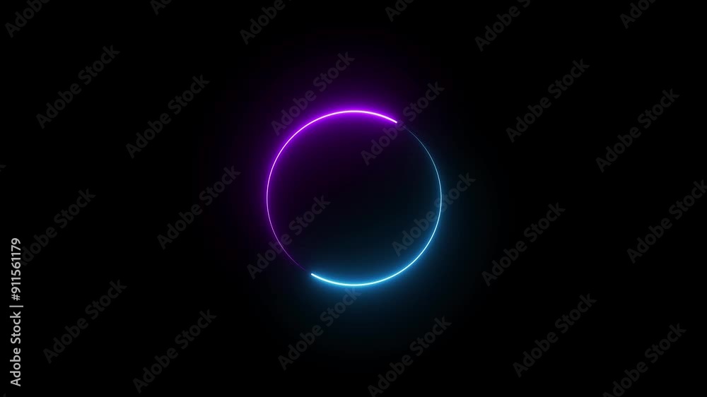 Glowing Neon Light Circle Frame Loading Icon Animation. Glowing Neon Light Circle Frame Loading Icon Animation.