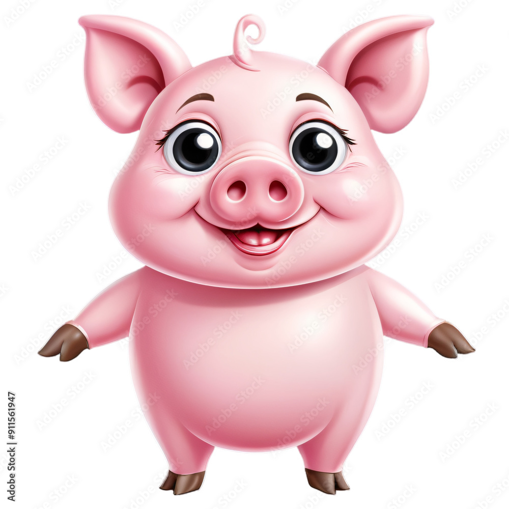 isolated of cute funny pig mascot isolated of cute funny pig mascot