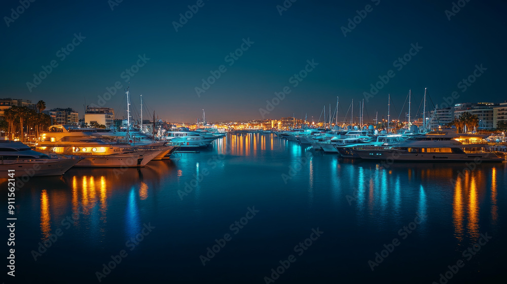Show the port at night, with illuminated docks, ships with lit portholes, and the reflections of lights on the water, highlighting the port's round-the-clock operations and vibrant nightlife. Show the port at night, with illuminated docks, ships with lit portholes, and the reflections of lights on the water, highlighting the port's round-the-clock operations and vibrant nightlife.