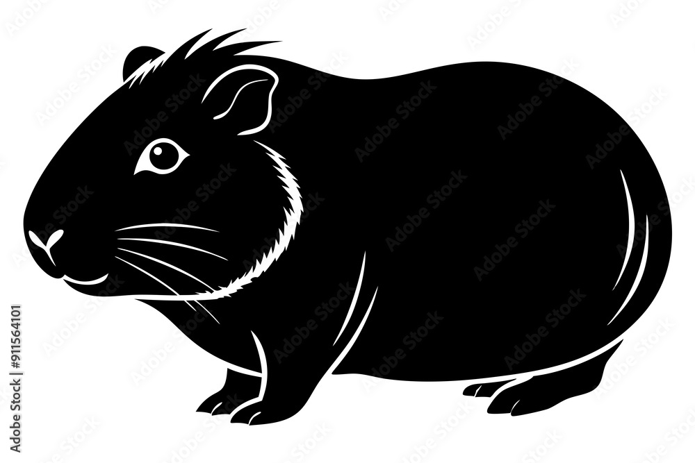 Obraz premium guinea pig silhouette, Guinea Pig vector illustration