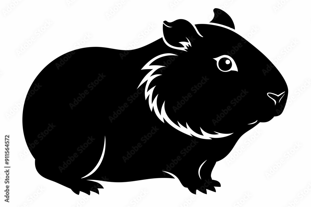 Obraz premium guinea pig silhouette, Guinea Pig vector illustration