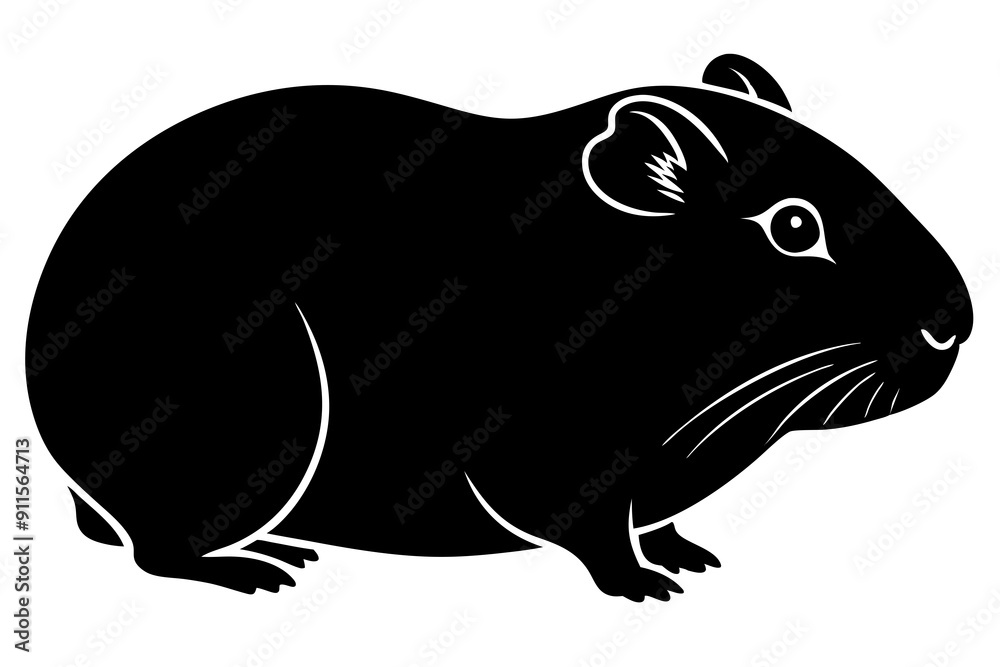 Fototapeta premium guinea pig silhouette, Guinea Pig vector illustration