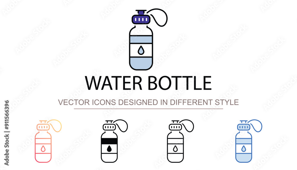 Water Bottle icon design with white background stock illustration Water Bottle icon design with white background stock illustration