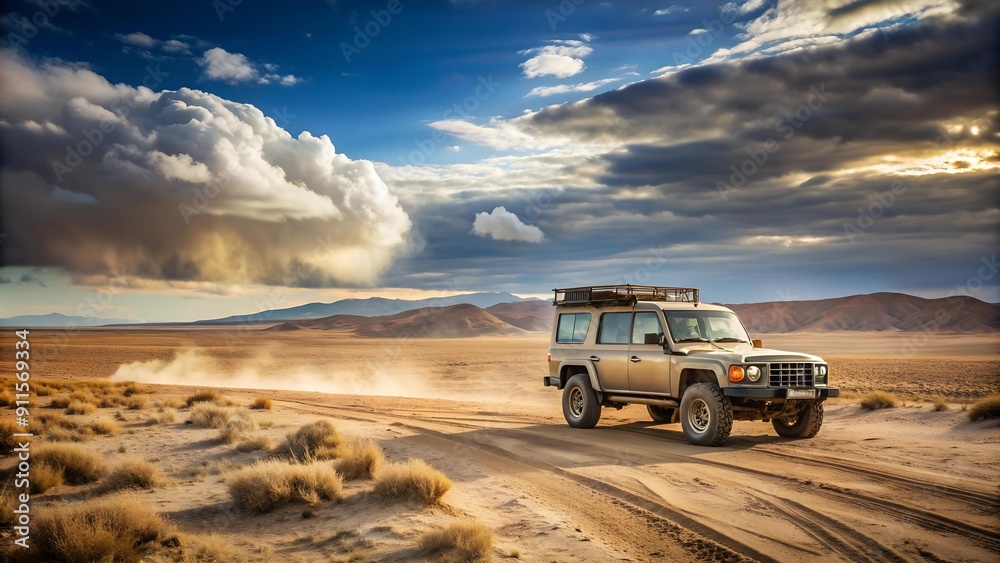 A Beacon of Hope: A Rugged 4x4 Vehicle Carving a Path Through Desolate Landscapes, Delivering Vital Aid to Those in Need AI Generated A Beacon of Hope: A Rugged 4x4 Vehicle Carving a Path Through Desolate Landscapes, Delivering Vital Aid to Those in Need AI Generated