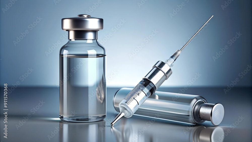 Sterile Precision: A Close-Up View of a Syringe and Vial AI generated Sterile Precision: A Close-Up View of a Syringe and Vial AI generated