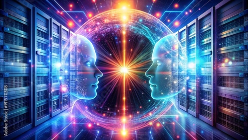 Wallpaper Mural The Symphony of Data: A Visual Representation of the Convergence of AI and Database Systems  AI generated Torontodigital.ca