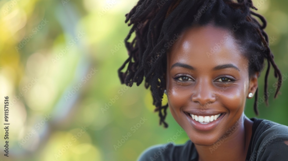 Close-up portrait of a smiling African American woman Close-up portrait of a smiling African American woman