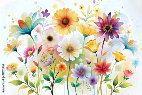 Vibrant Colorful Flowers Blooming Spring Garden Nature Beauty
