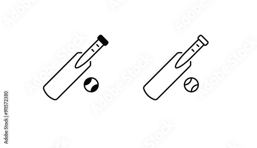 Cricket icon design with white background stock illustration