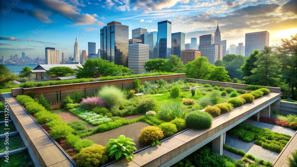 A Symphony of Greens: A Lush Urban Oasis  Generative AI