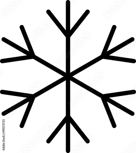 Snowflake icon. Weather symbol. Linear style.