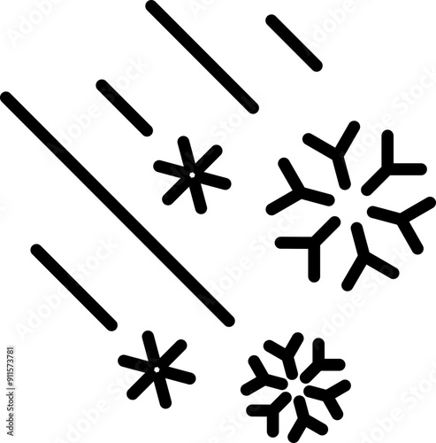 Snowfall icon. Weather symbol. Linear style.