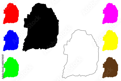 Florida municipality (Commonwealth of Puerto Rico, Porto Rico, PR, Unincorporated territories of the United States) map vector illustration, scribble sketch Florida map