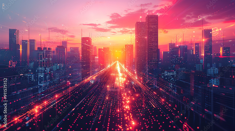 Fototapeta premium Eye Catching futuristic cityscape with advanced technologies