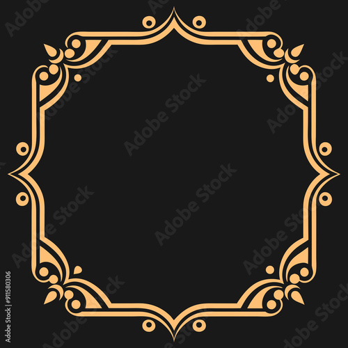 Modern Vector Corner Pattern Border Frames - Black Silhouette Line Art Design for Logos and Clipart