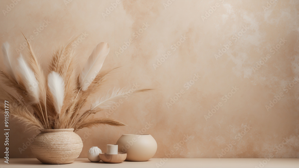 A Bohemian style background with neutral pastel colors and natural floral elements. Aesthetically minimalist, featuring simple beige chic elements. Calming and serene atmosphere with its elegant. A Bohemian style background with neutral pastel colors and natural floral elements. Aesthetically minimalist, featuring simple beige chic elements. Calming and serene atmosphere with its elegant.
