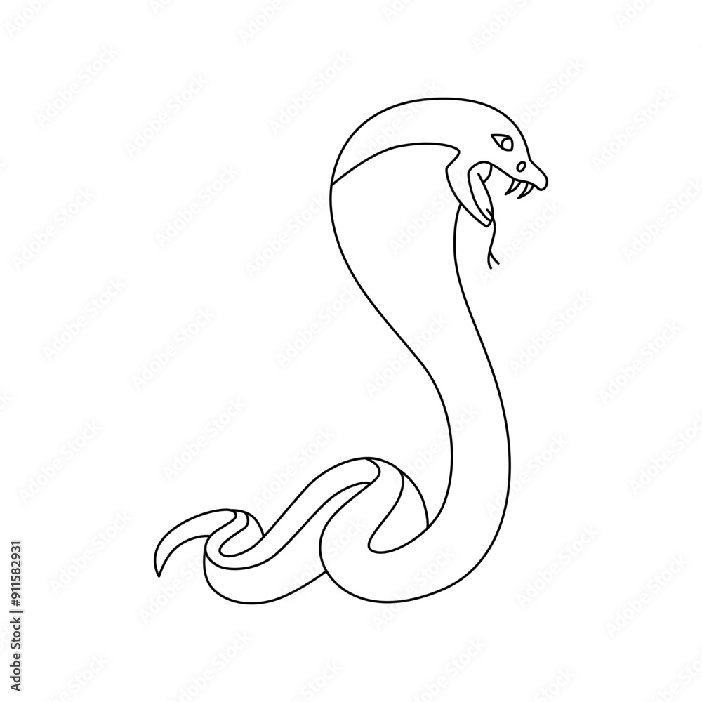 Snake line - symbol Chinese oriental New Year 2025 symbol. Vector stock ...