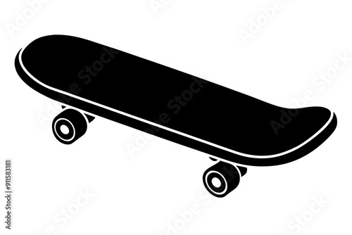 Skateboard icon silhouette vector, skateboard sport illustration

