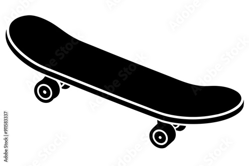 Skateboard icon silhouette vector, skateboard sport illustration


