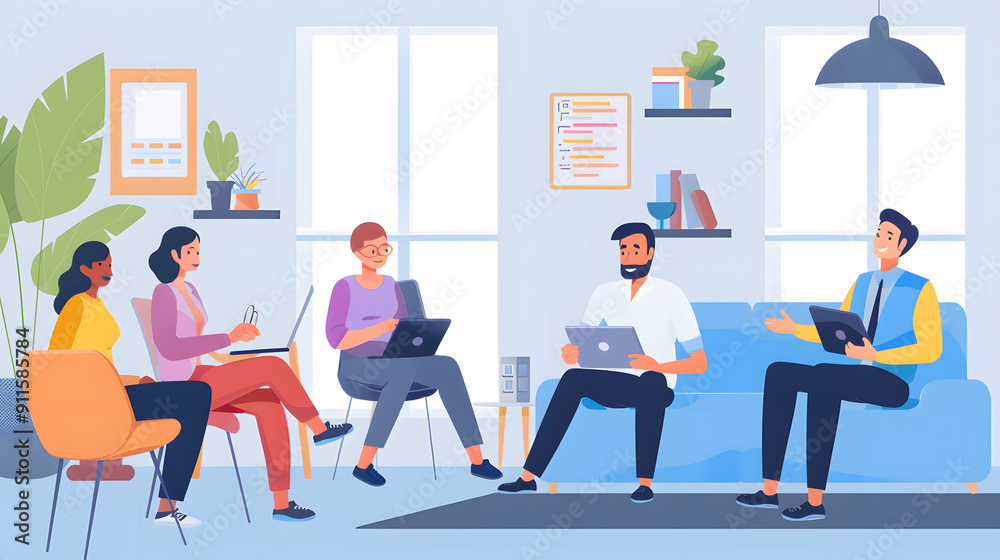 Business professional giving a presentation in a modern office Business professional giving a presentation in a modern office