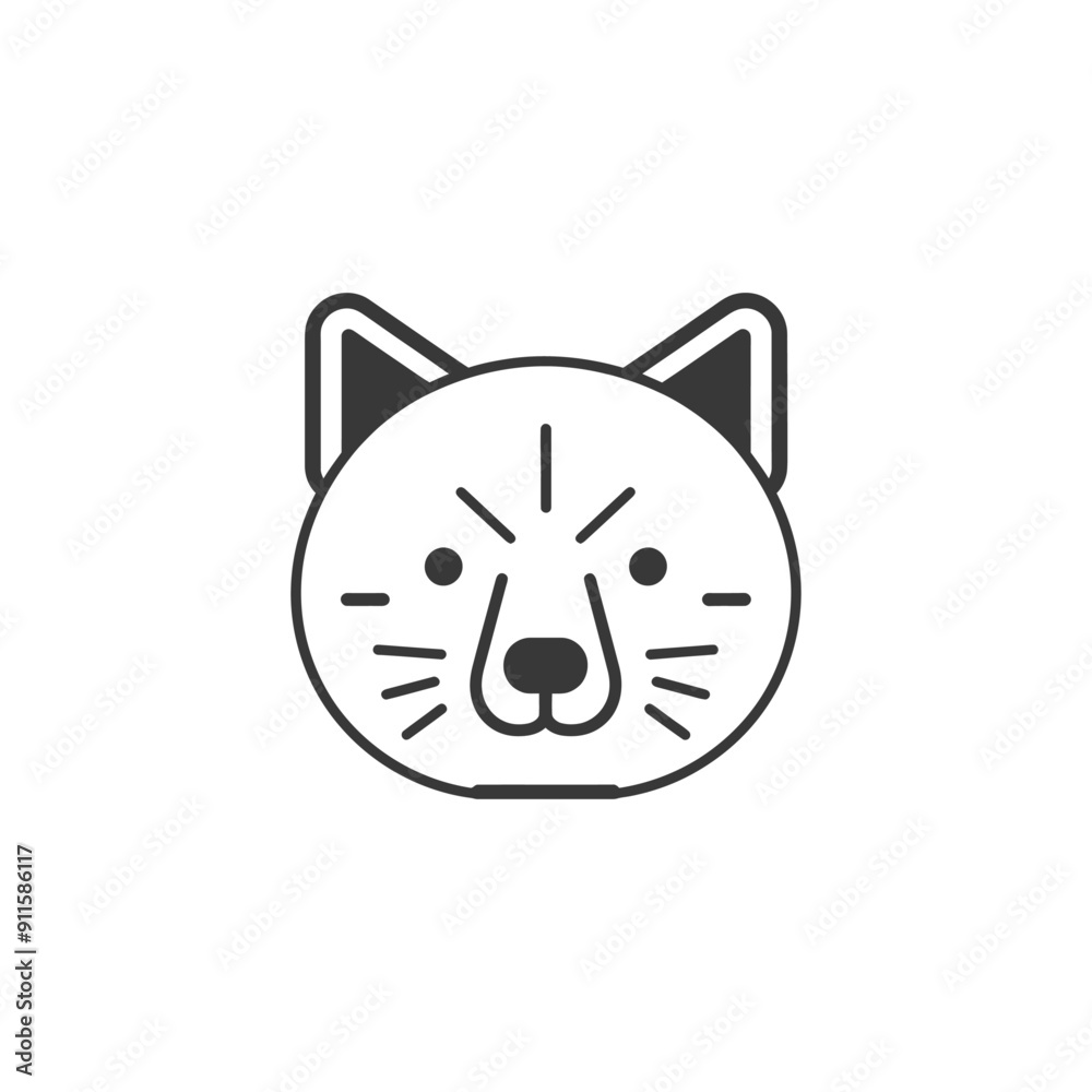 Fototapeta premium Line art illustration of a cats face