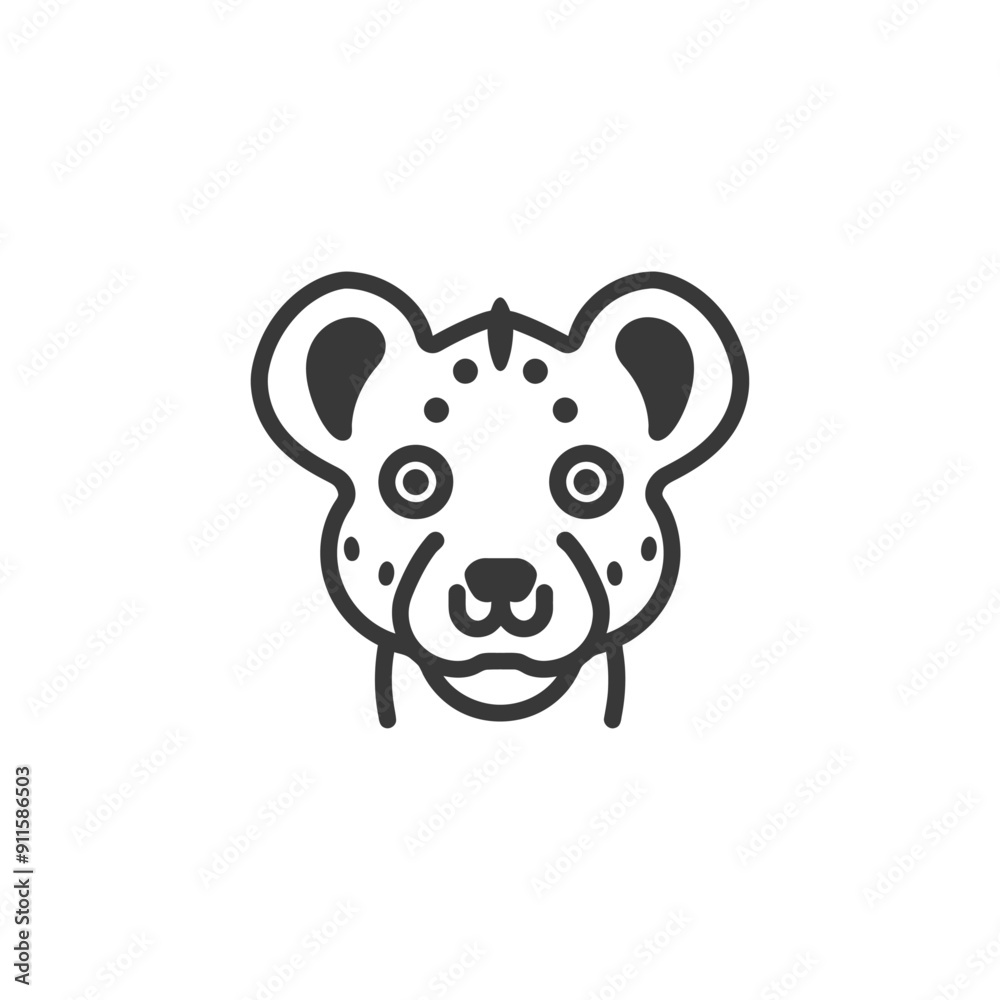 Fototapeta premium Line art illustration of a cheetahs face