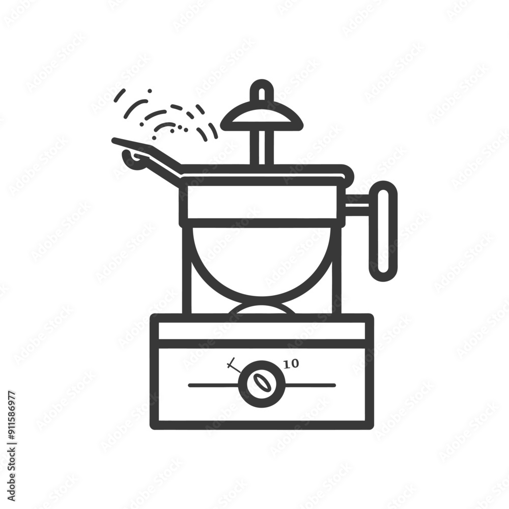 Line Art Illustration of a Chocolate Fountain