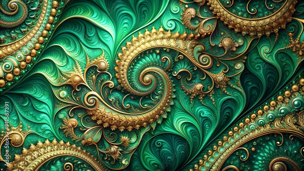 Emerald Tapestry: A Symphony of Organic Shapes generative AI Emerald Tapestry: A Symphony of Organic Shapes generative AI