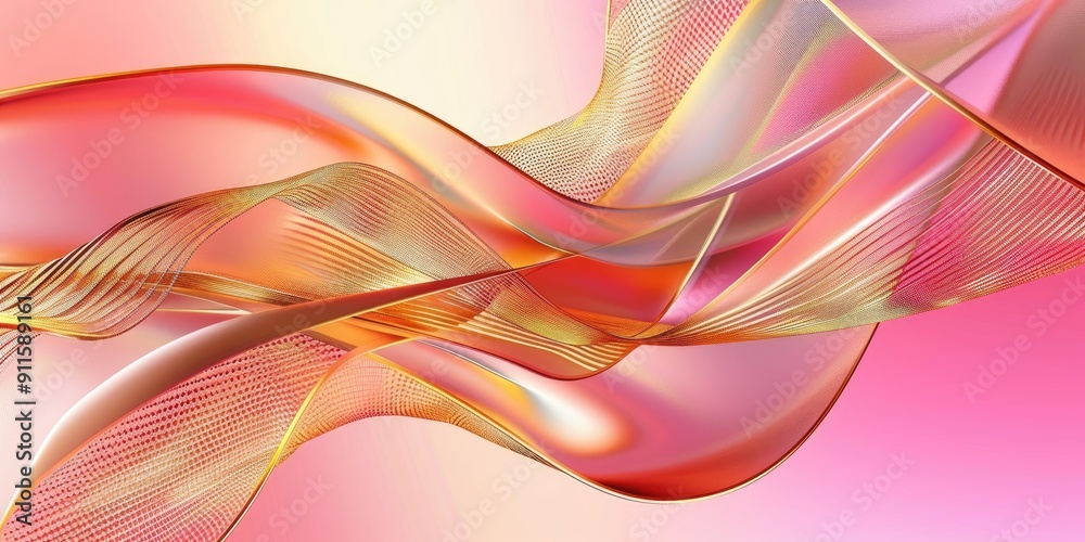 Abstract pink and gold flowing shapes. Abstract pink and gold flowing shapes.