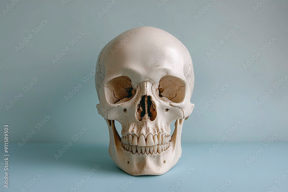 Realistic human skull, Generative AI Realistic human skull, Generative AI