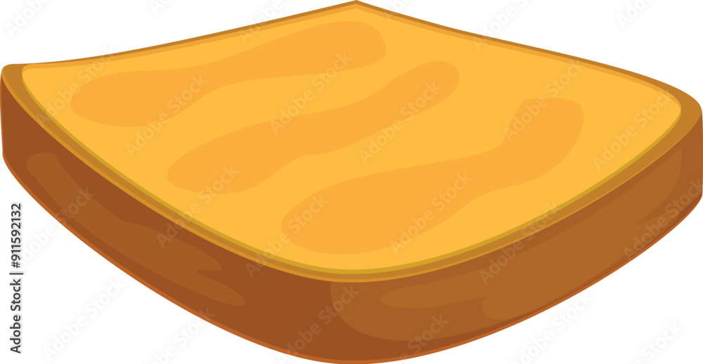 Toasted slice of bread with butter spread on top, perfect for breakfast or a snack Toasted slice of bread with butter spread on top, perfect for breakfast or a snack