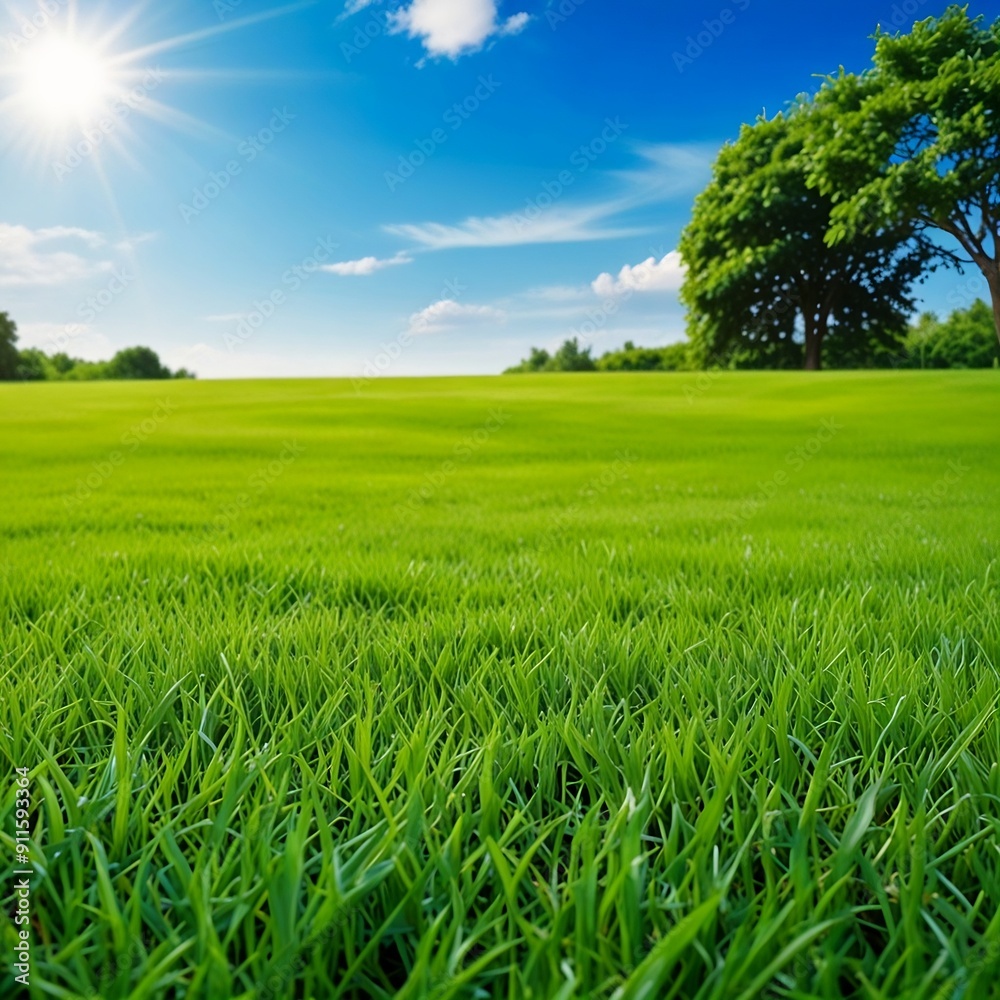 Obraz premium Green lawn for background